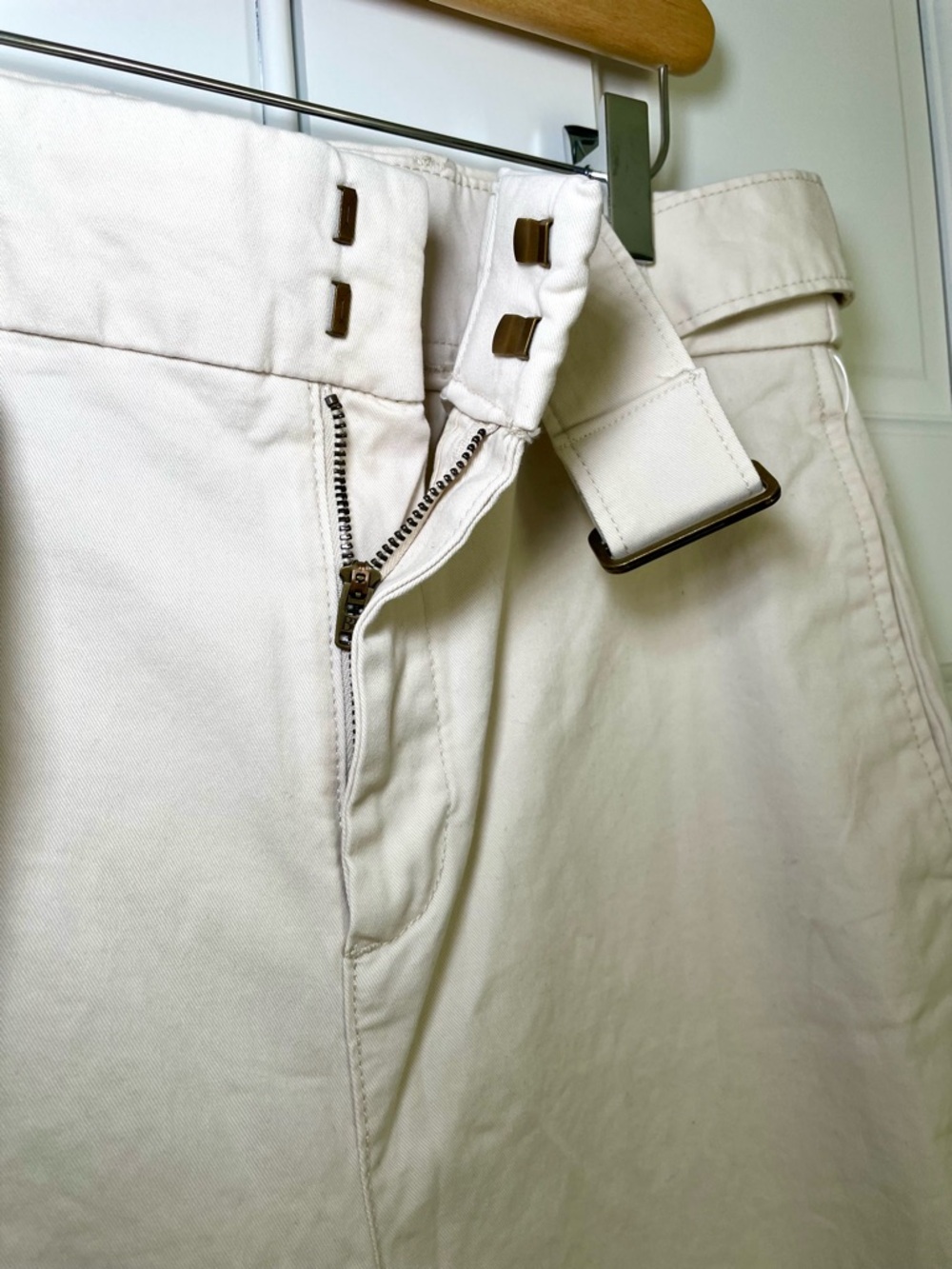NWT Banana Republic Belted Utility Authentic Button hem Chino Size 6 Beige - Picture 3 of 13